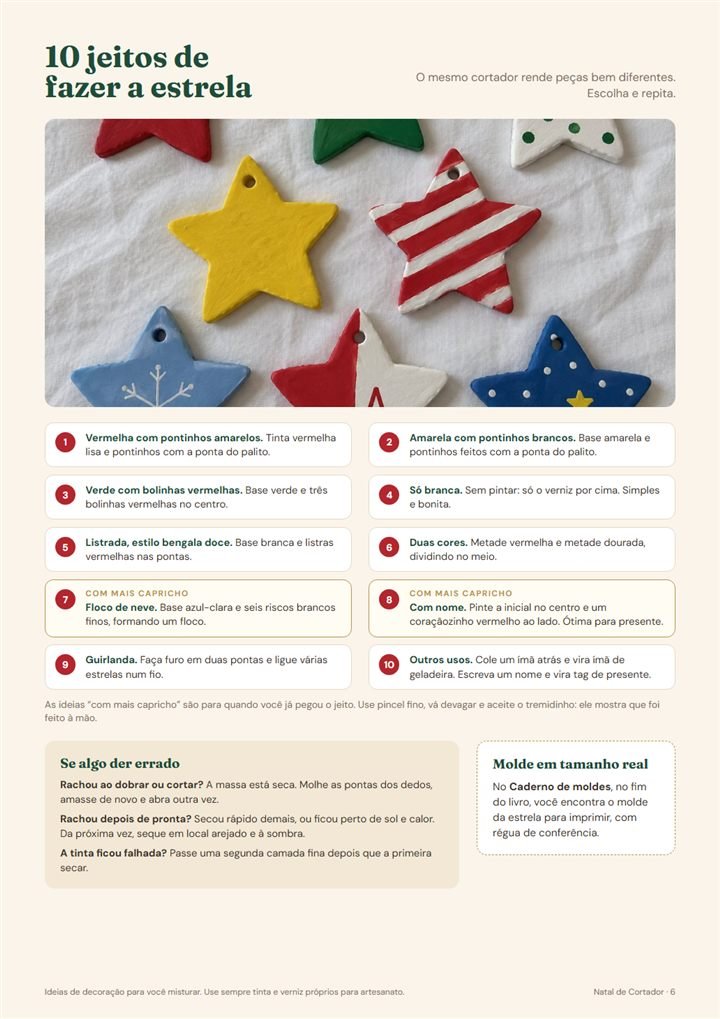 Página com 10 jeitos de fazer a estrela